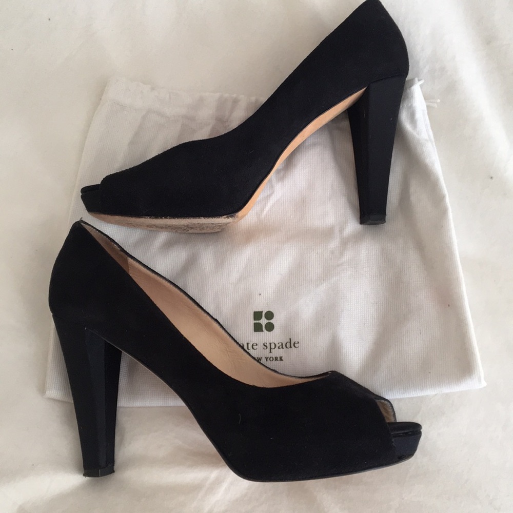 Kate Spade suede peep toe pumps! CLASSIC